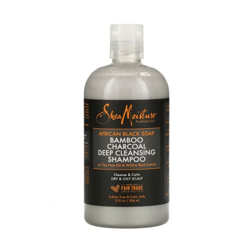 Shea Moisture African Black Soap Bamboo Charcoal Deep Cleansing Shampoo - 384ml