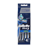 Gillette Blue Simple3 Men Disposable Razors - 4 Pieces