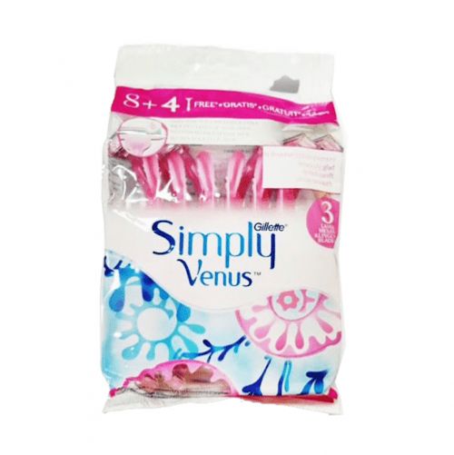 Gillette Simply Venus 3-blades Disposable Razor - 12Pieces