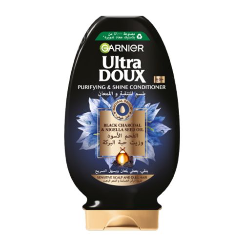 Garnier Ultra Doux Black Charcoal & Nigella Seed Oil Purifying & Shine Conditioner - 360ml